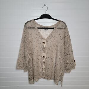 Cream and Brown Button Down Shirt